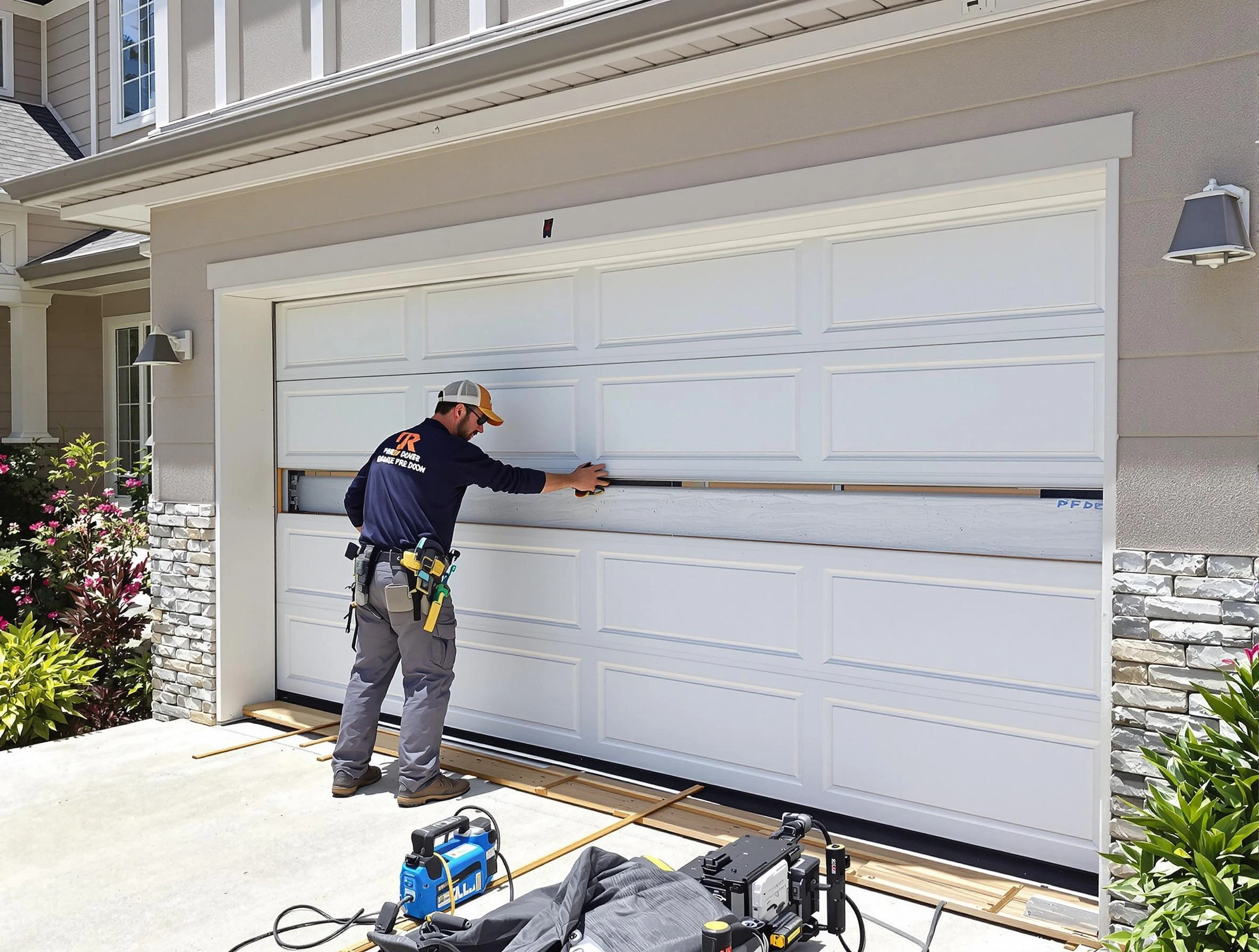 Murrysville Garage Door Repair team performing complete garage door replacement at Murrysville residence